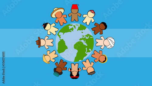 diversity pictograms multicultural background illustration in vector format