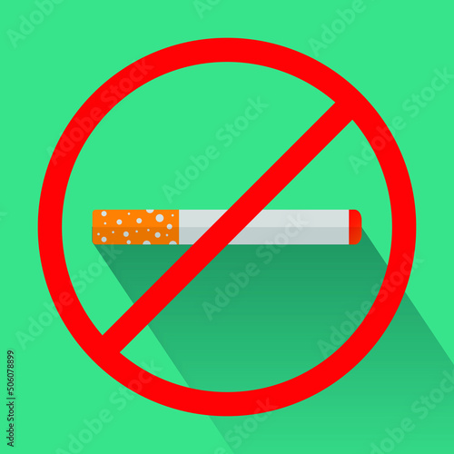 no smoking icon Cigarette Circle Icon With Long Flat Shiny Design simple shadow of a cigarette Modern minimalist style round icons in stylish colors. web page design elements