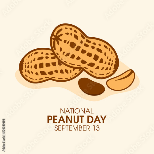 National Peanut Day vector. Pile of peanuts vector illustration. American delicacy. Peanut Day Poster, September 13. Important day