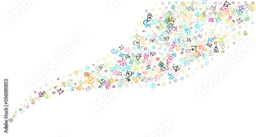 Colorful vector background made from Bengali alphabets, scripts, letters or characters in flat style.