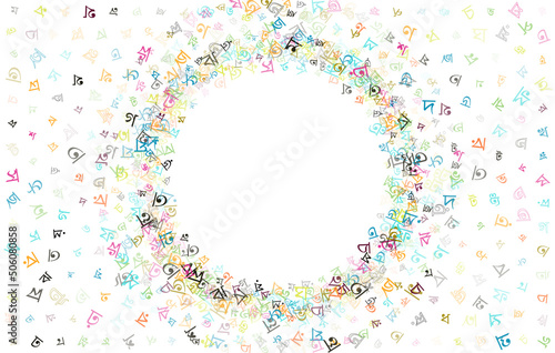 Colorful vector background made from Bengali alphabets, scripts, letters or characters in flat style.