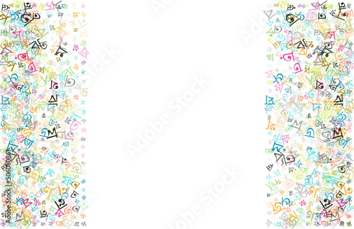 Colorful vector background made from Bengali alphabets, scripts, letters or characters in flat style.