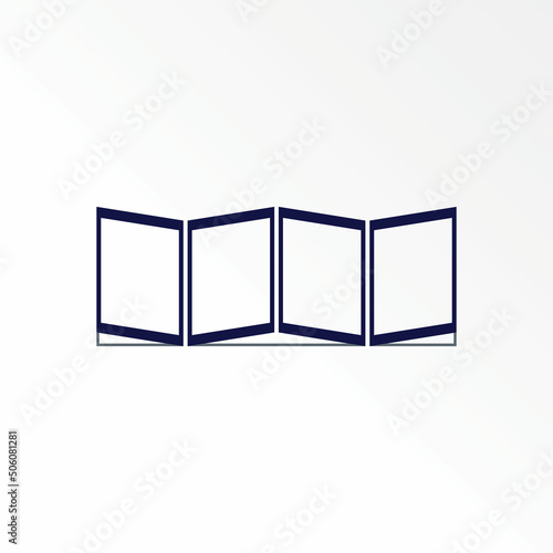 Simple and unique Four window house in parallel and shadow image graphic icon logo design abstract concept vector stock. Can be used as a symbol related to interior or home