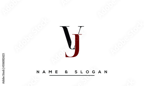 JV, VJ, J, V Abstract Letters Logo Monogram