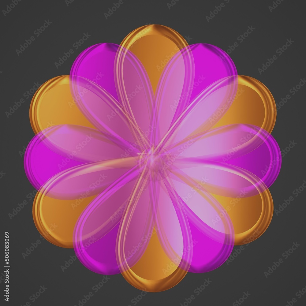 abstract flower background, pink and yellow color