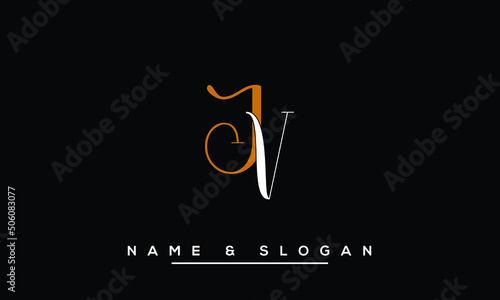 JV, VJ, J, V Abstract Letters Logo Monogram