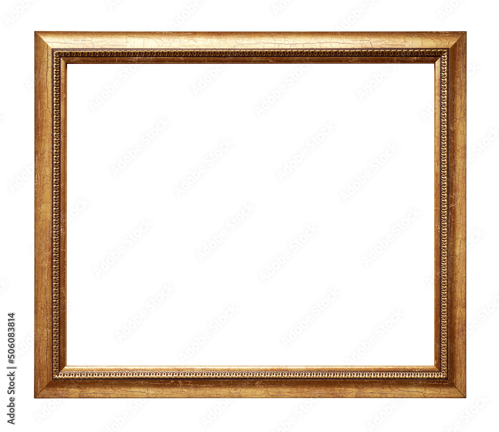 Golden picture frame isolated on white background. Golden picture frame isolated on white background.