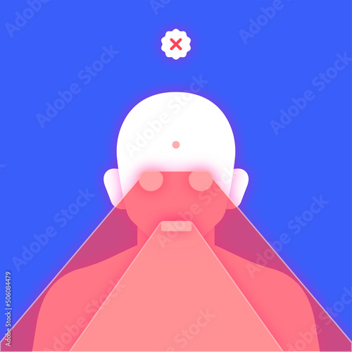 mysterious character with eyes beam illustration for avatar profile picture