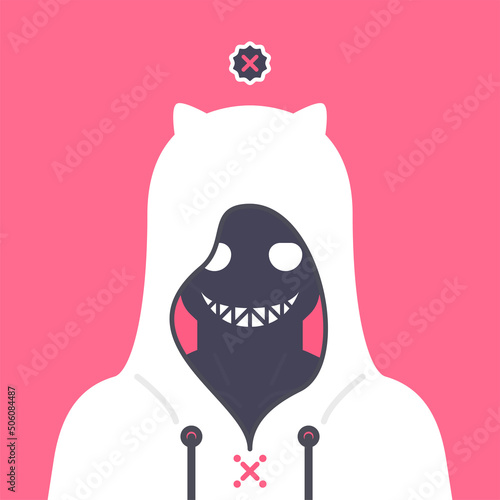 unknow character illustration with hoodie for avatar profile picture