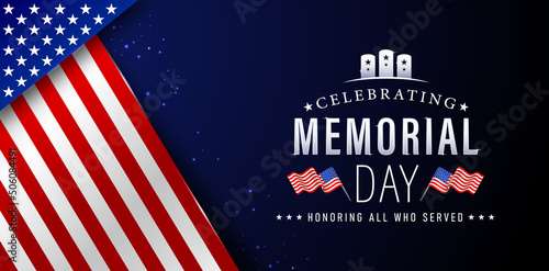 Celebrating of memorial day backgrounds for website banner, poster corporate, sign business, social media posts, advertising agency, wallpaper, backdrop, ads campaign, advertisement, webs header, feed