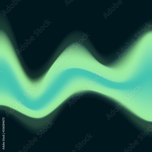 Abstract liquid plasma, neon green gradient on black isolated background. Fluid 3d shapes vector trendy liquid colors backgrounds set. Green Colored fluid graphic composition illustration.