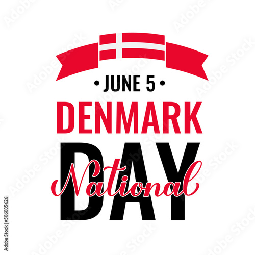 Denmark National Day typography. Holiday celebration on June 5. Vector template for banner, flyer, greeting card, etc