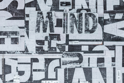 Creative Handmade Abstarct Background Made of Newspaper and Magazine Font Pieces