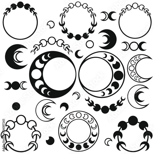 Stylized Crescent Moon Set Designs
