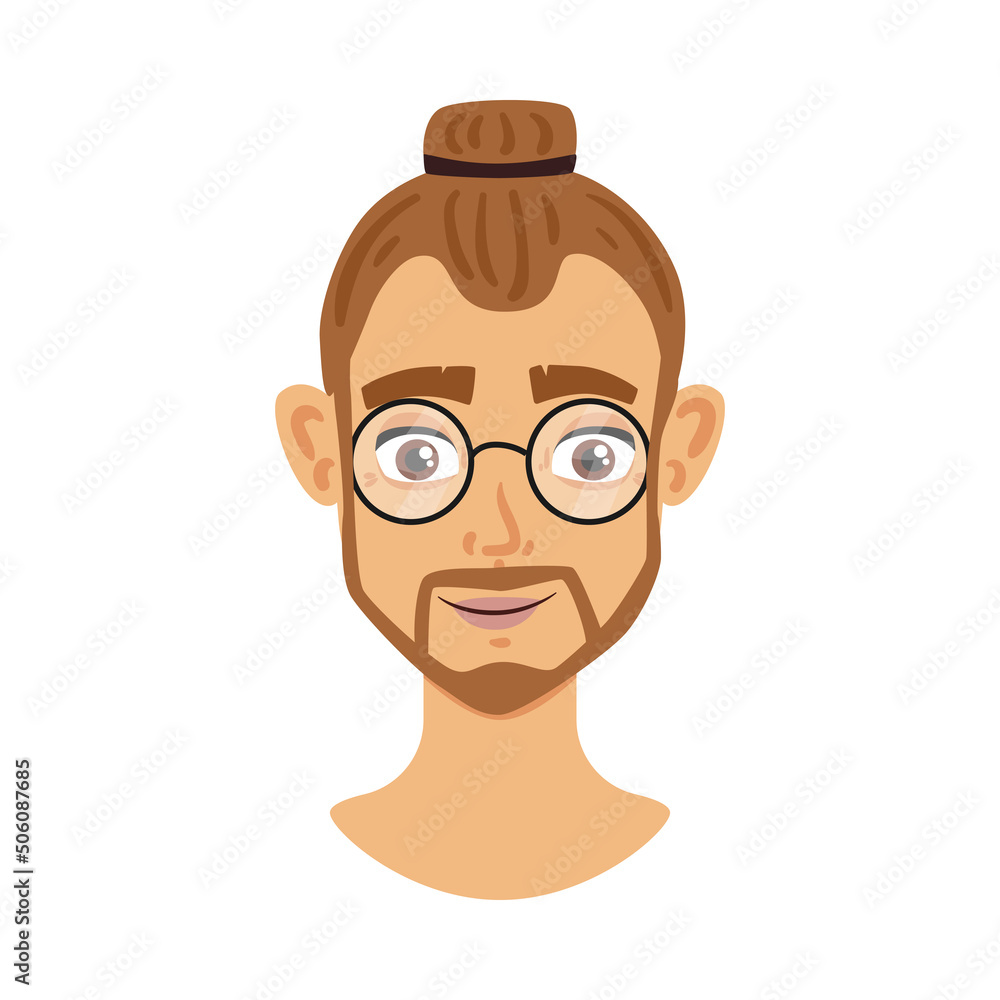 Hipster Man Portrait Composition Hipster Man Portrait Composition