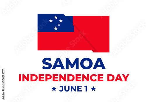 Free Download Samoa Independence Day typography poster. National holiday celebrate on June 1. Easy to edit vector template for greeting card, banner, flyer, sticker, postcard, etc - GFXLoad