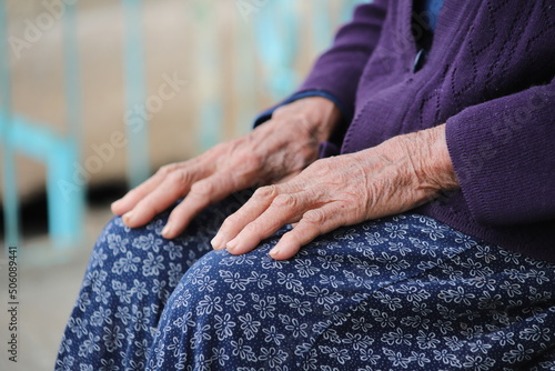 hands of elderly person