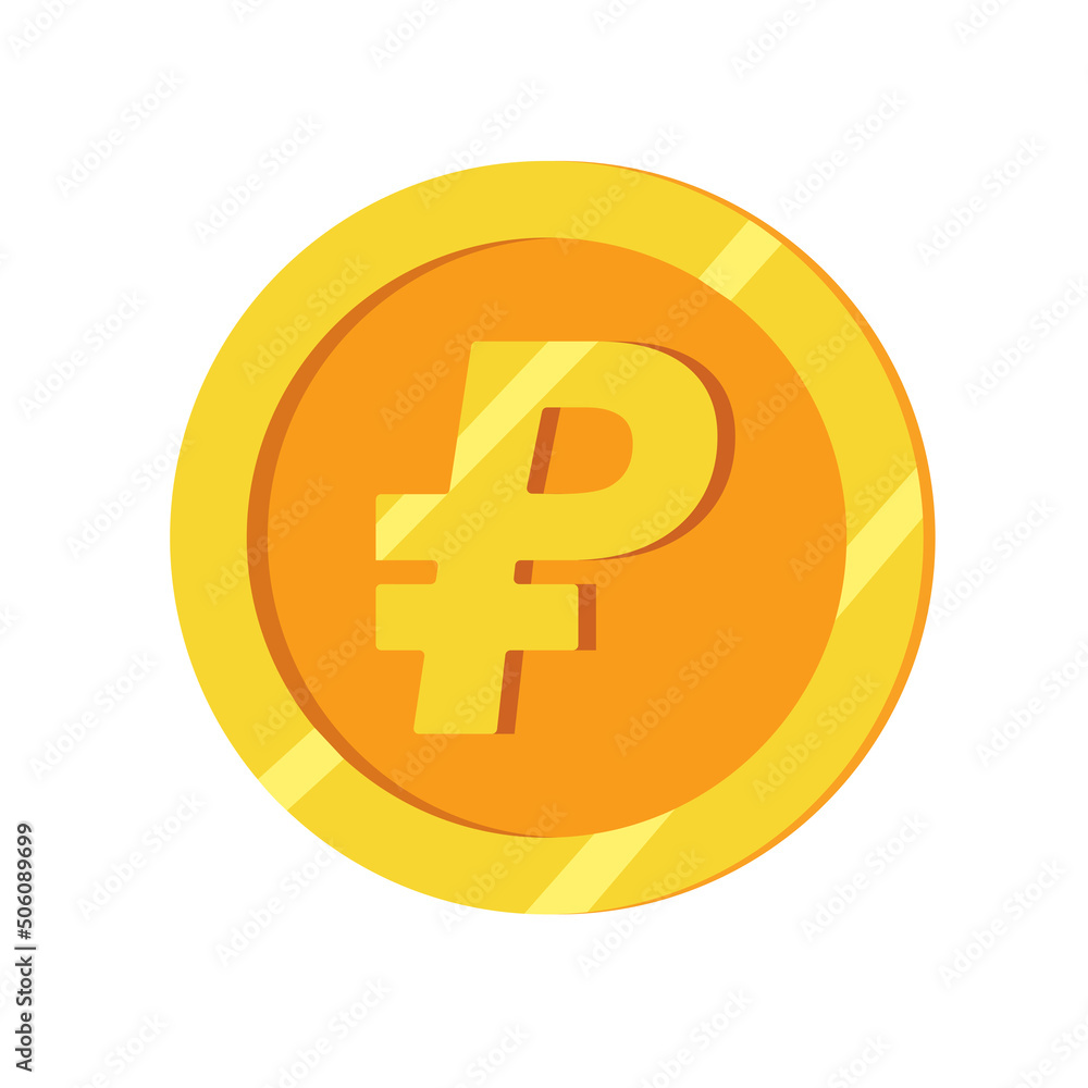 Simple Vector Golden Russian Ruble Icon Logo Simple Vector Golden Russian Ruble Icon Logo