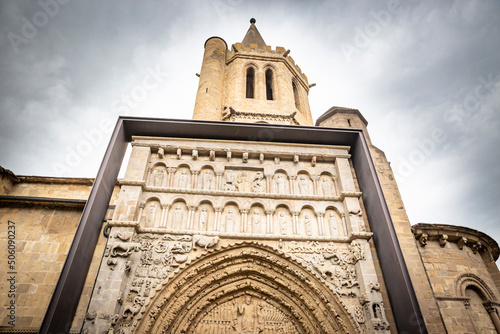 portico of the church of Santa Maria la Real in Sangüesa (Zangoza), province of Navarra, Spain photo