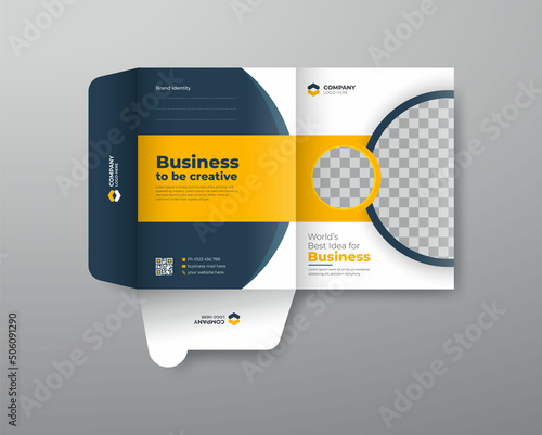 Business presentation folder for files, presentation folder design. the layout is for posting
Information about the comapany, corporate folder, text, modern, Creative 