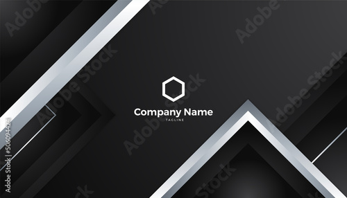 Professional elegant black and silver colorful business card design template