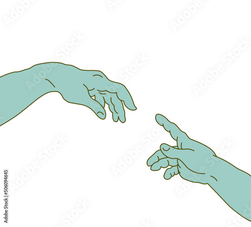 hands. creation of a man 