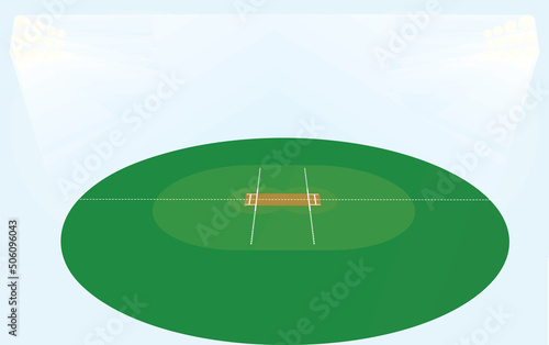 Cricket field isolated. vector illustration