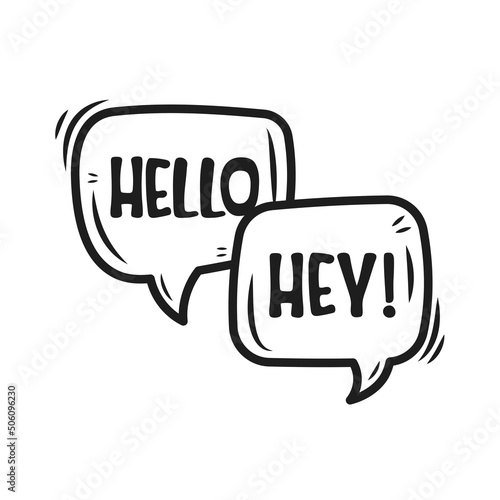 hello and hey doodle expression