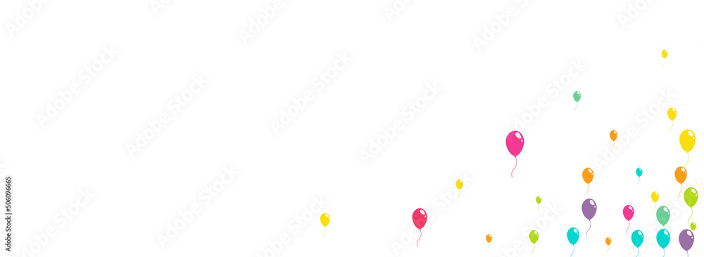 Pink and Blue Realistic Ballon Vector Panoramic