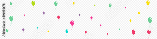 Color Happy Ballon Vector Panoramic Transparent