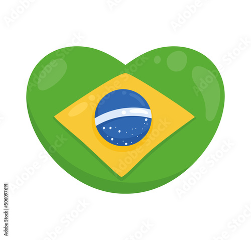 brazil flag in heart