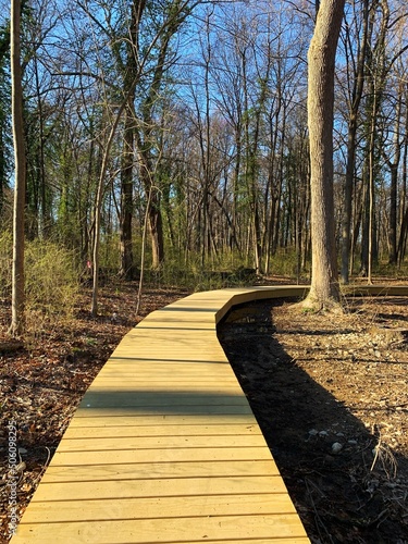 Walking on a trail