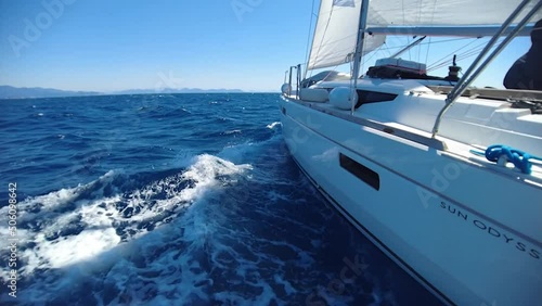 sailing of the yacht side view 