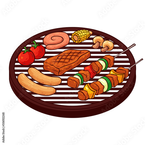 hand drawn barbeque food 2