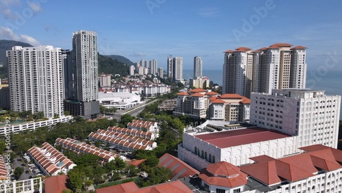Georgetown, Penang Malaysia - May 20, 2022: The Straits Quay, Landmark Buildings and Villages Along its Surrounding Beaches © Julius