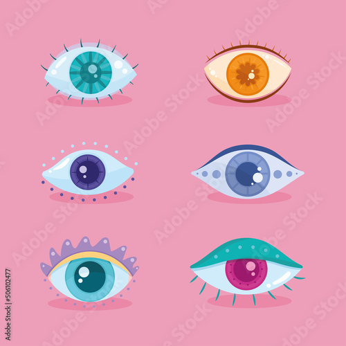 six eyes human icons