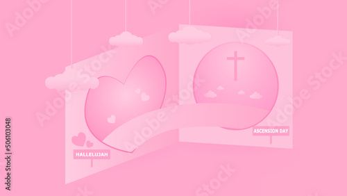 Christian Background with Cross. Cloud and light. You can use this asset for your content like as Happy Easter Day, Good Friday, Ascension Day, worship, streaming, presentation, broadcast and anymore.