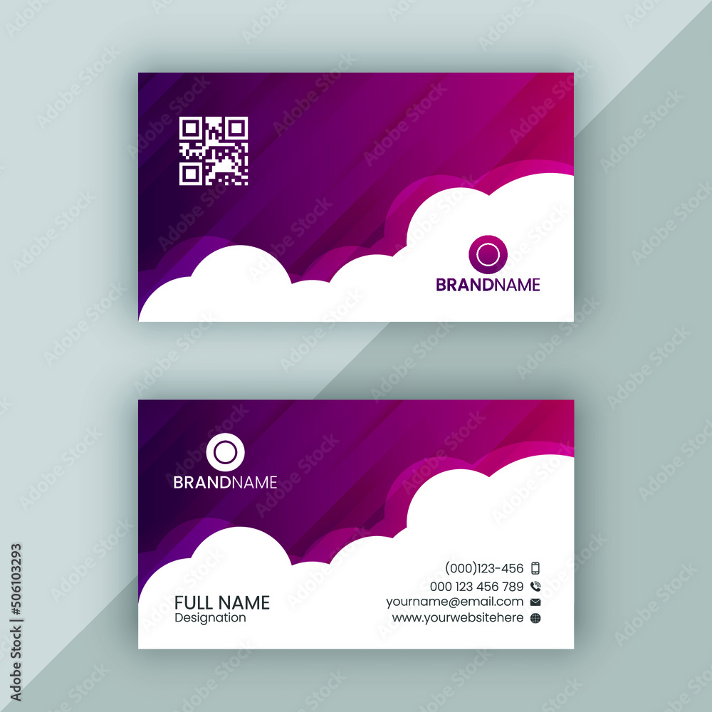 Elegant luxury modern professional business card template with cloud 02