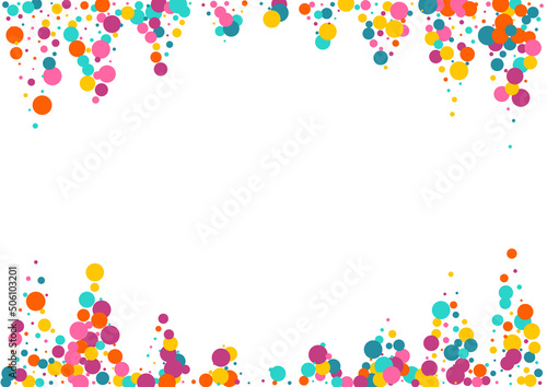 Rainbow Rain Carnival Vector White Background.
