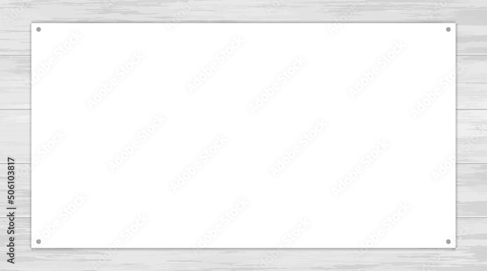 Obraz premium 張り紙がある白い木の看板のイラスト