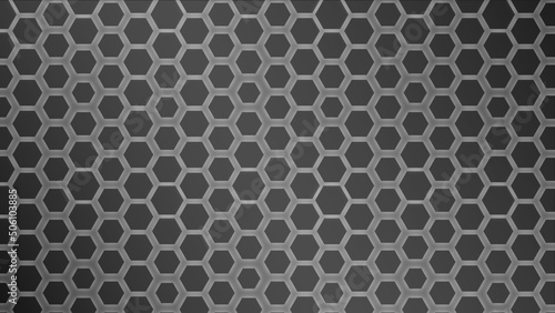 Black and grey background with hexagonal pattern