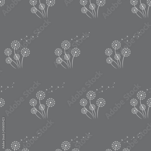 Seamless pattern from dandelions. Cute vector pattern for textile, wrapping paper. The background. Vector illustration