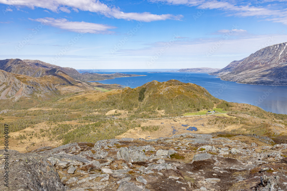 Hiking in Salbuhatten mountains,scandinavia,Europe