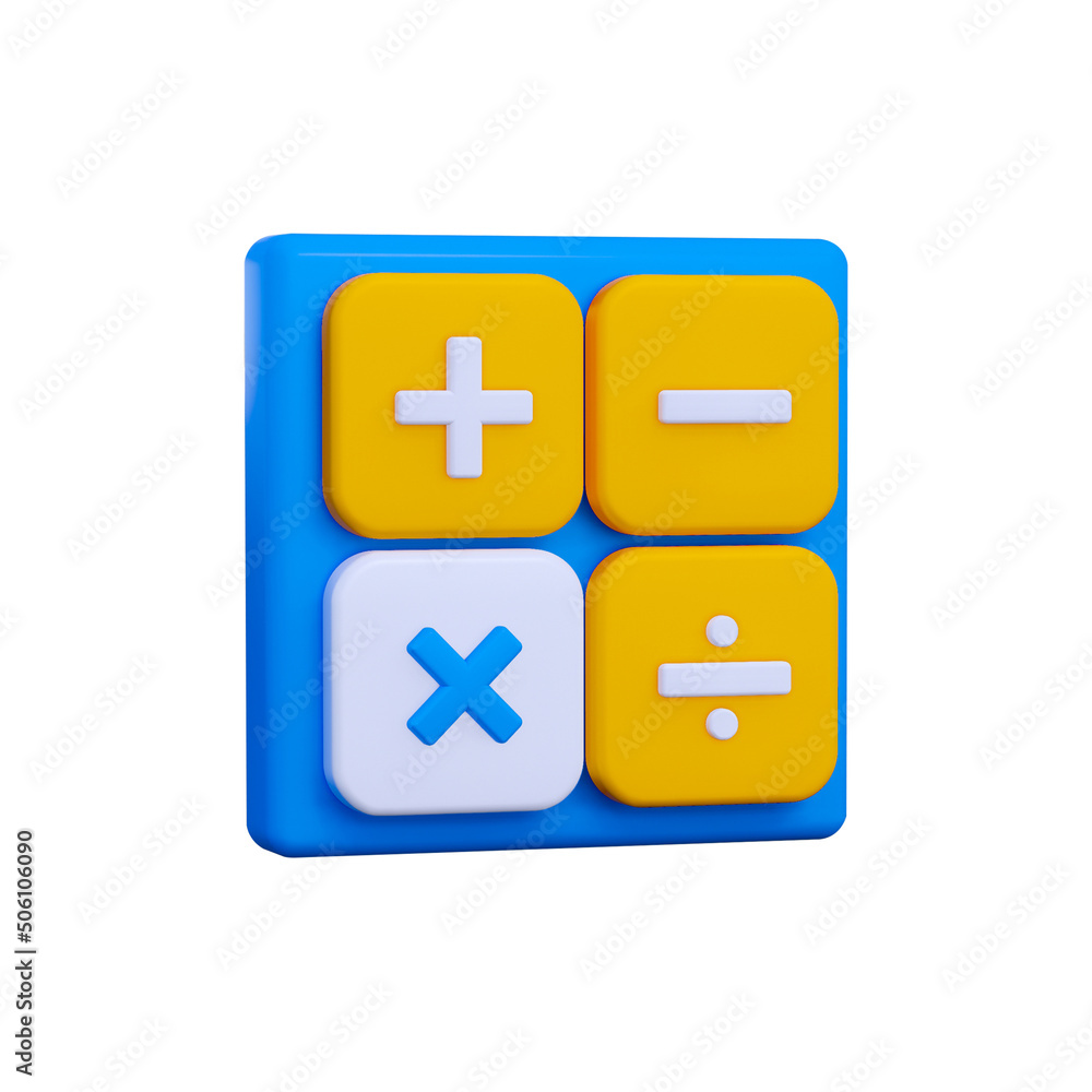 3d illustration calculator icon 3d illustration calculator icon