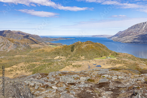 Hiking in Salbuhatten mountains scandinavia Europe