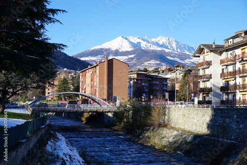 River and bridge view in Aosta