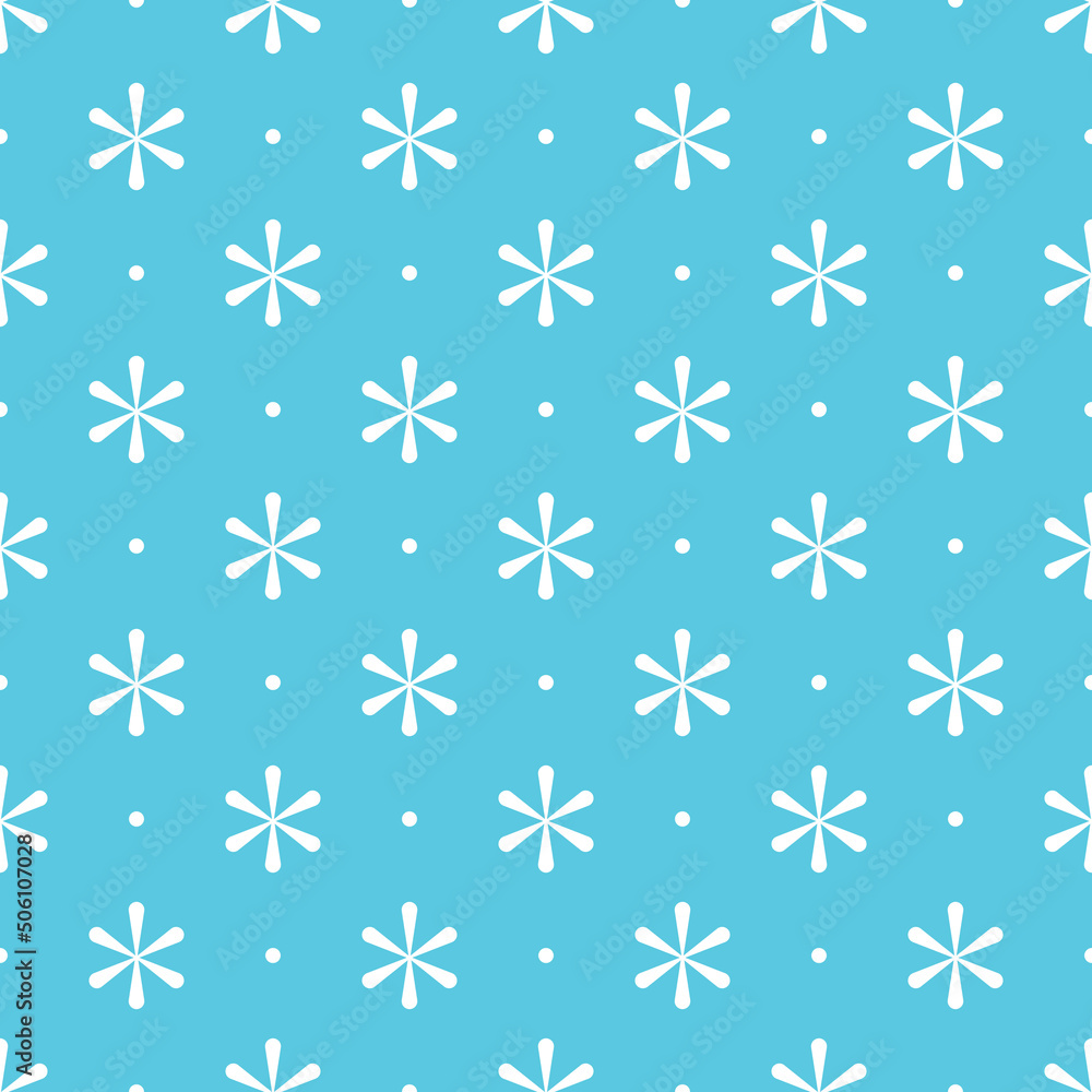 Simple snowflakes and dots vector seamless pattern Simple snowflakes and dots vector seamless pattern