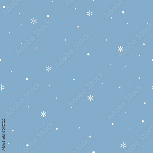 Cute winter vector seamless pattern with snow