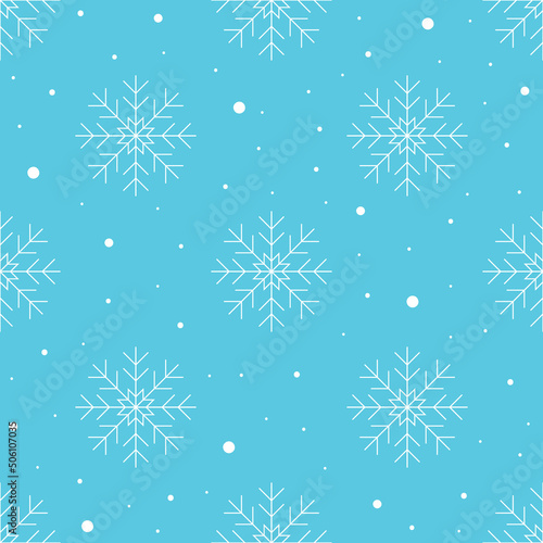 Winter blue vector seamless pattern in simple flat style
