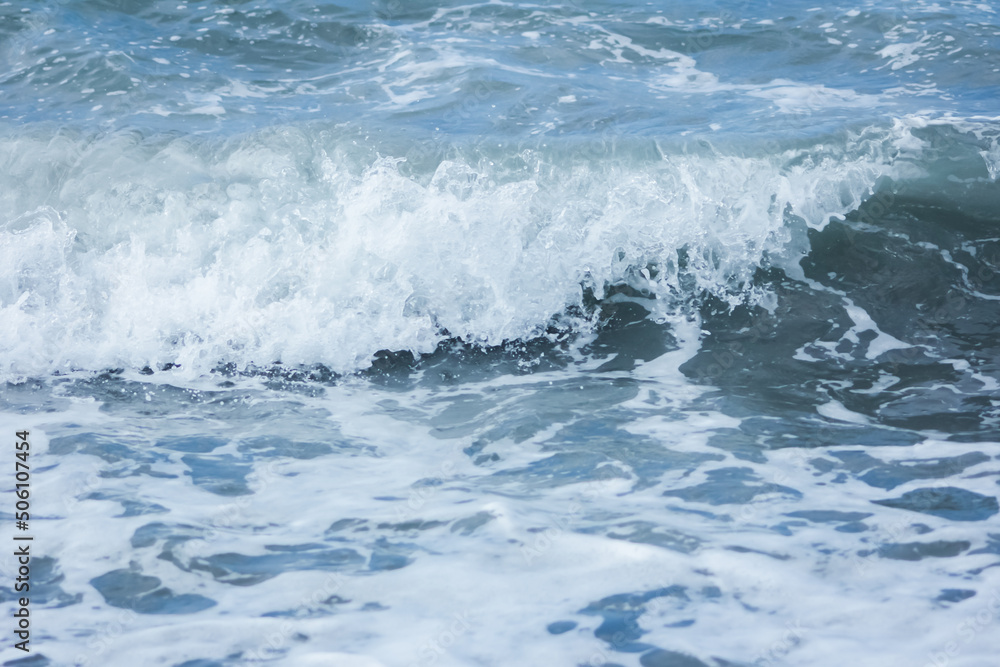 Sea wave crest with splashes and foam Sea wave crest with splashes and foam